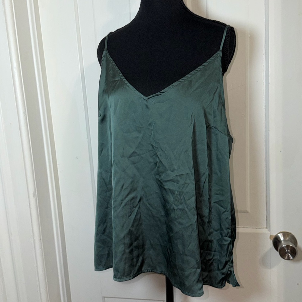 Women's XL top, Stars‎ Above Satin Green Camisole, sleep top